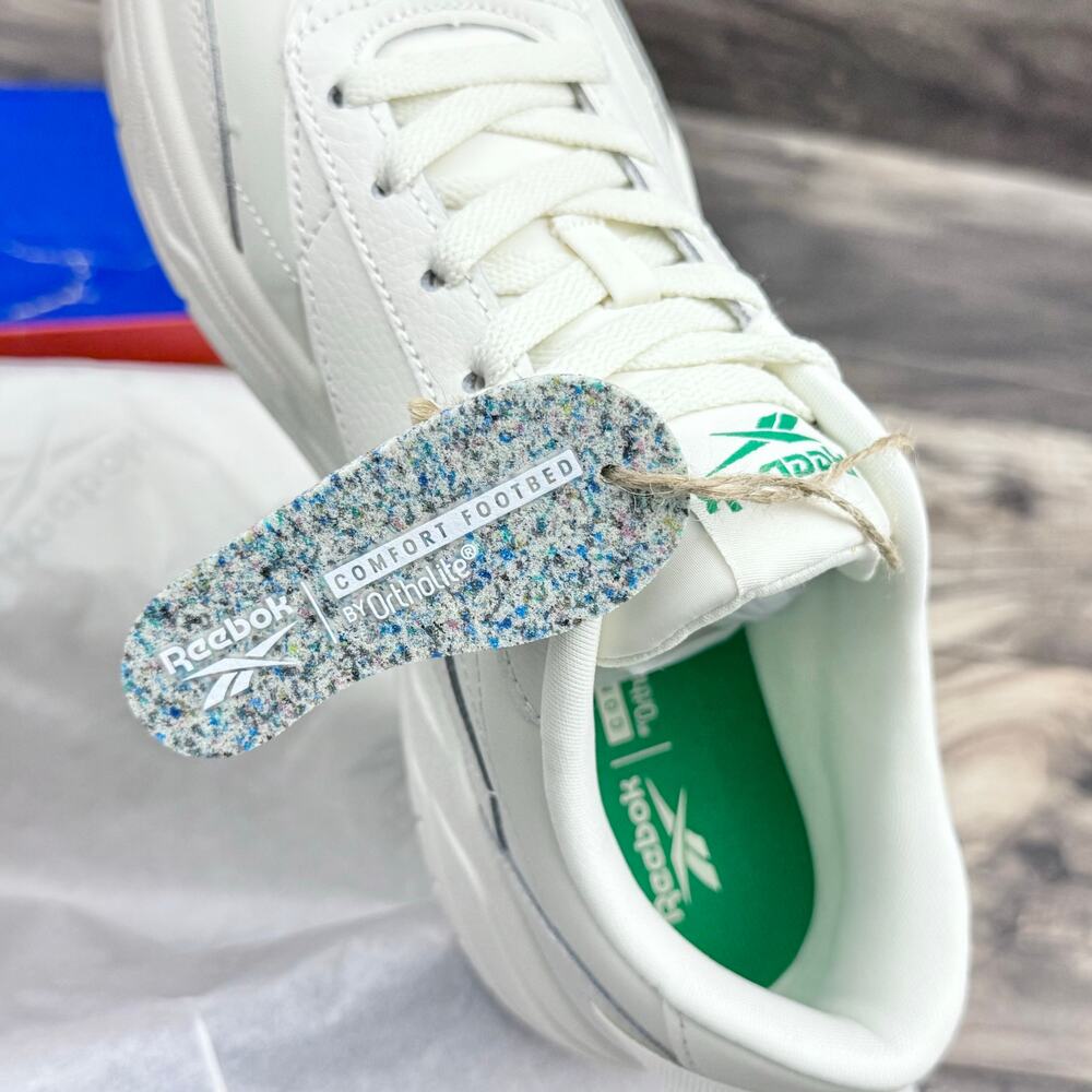 NIB Reebok 8.5M 39 Tech G Geo 90s Womens Sneakers Chalk White Green Retro - Picture 8 of 12